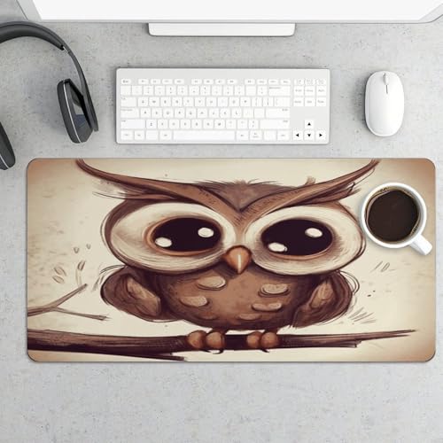 Cute Owl Desk Pad grande goma antideslizante 30x60cm miniatura 5