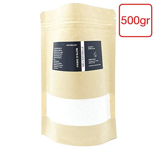 Pierre d’Alun en Poudre Surfine 500 Gr : Déodorant 100% Naturel et Adoucissant efficace Produit Hypoallergénique Ne Contient Aucun Produit Chimique Cover