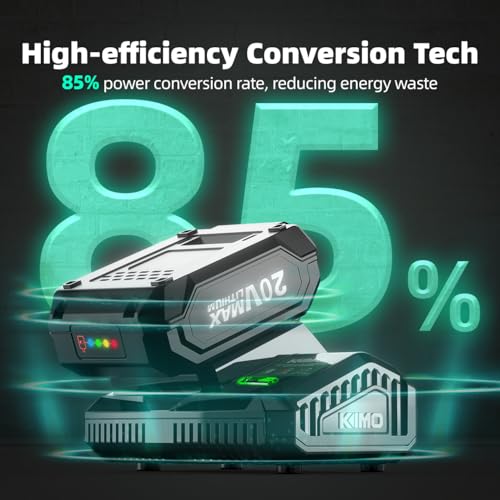 Image of KIMO Upgraded 20V 4.0Ah Lithium-Ion Battery Adapter w /Cooling System for KIMO 4.0Ah Battery, Adaptable for Cordless Leaf Blower & Cordless Reciprocating Saw.Quick Charging,Portable (Charger Only)