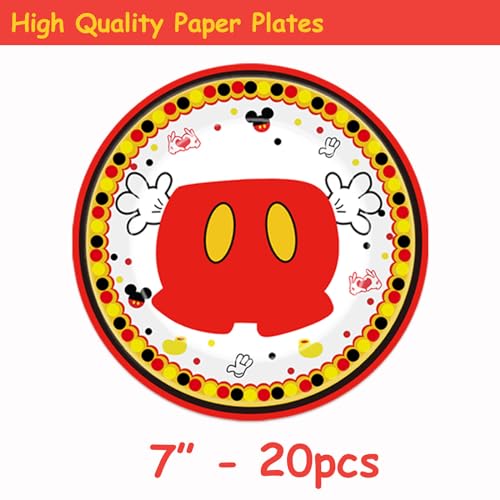 Xxdecor MIC-XXD-1080 80Pcs Cartoon Mouse Party Plates Mouse Dessert Plates Napkins Forks Tableware Kit For Mickey Theme Boys 1St 2Nd 3Rd 4Th 5Th 6Th Birthday Party Decorations Supplies thumb #2