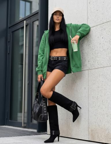 Image of VIUGJNEX Fold Over Boots for Women Fall Tall Knee High Boots
