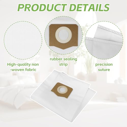 Image of AVG0905 Fleece Filter Bags Replacement for EGO Power+ 9 Gallon Cordless Wet /Dry Vacuum WDV0900 5 Pack