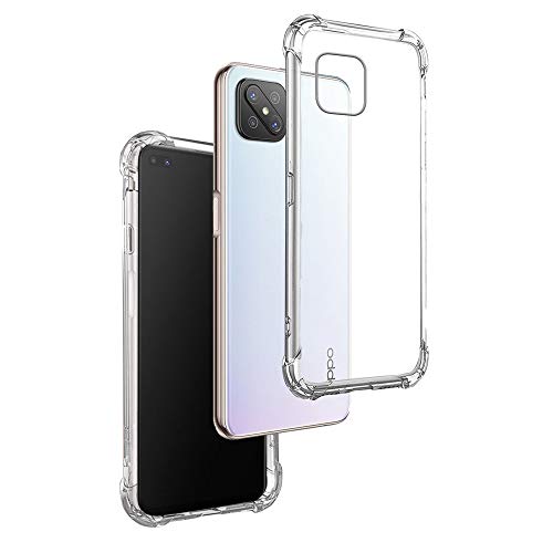- Funda Anti-Shock Gel Transparente para OPPO RENO4 Z 5G - OPPO A92s, Ultra Fina 0,33mm, Esquinas Reforzadas, Silicona TPU de Alta Resistencia y Flexibilidad
