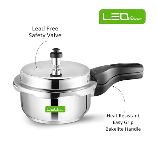 Image of 2 Litres Pressure Cooker | Outer Lid | Stainless Steel | Induction & Gas Stove Compatible | ISI Certified | 5 Years Manufacturer's Warranty