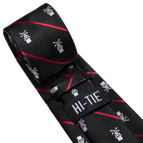 Image of Hi-Tie Men's Tie Sets Silk Paisley Striped Necktie Pocket Square Cuff-links Sets Wedding Business Holiday