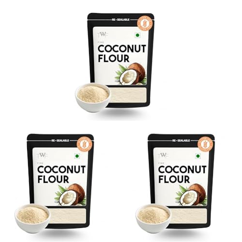 Image of TWF Coconut Flour | 500g | Stone Ground | Gluten Free | Low Carb Coconut Powder | Supports Keto Diet | Paleo Friendly | Chemical Free | Ideal for Baking | Nariyal Powder | Grain Free | 100% Natural Nariyal
