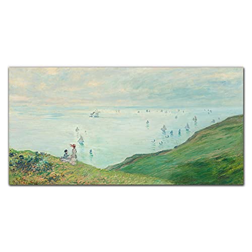 Photo sur verre acrylique Cliffs à Pourville 100x50 pour un salon lumineux