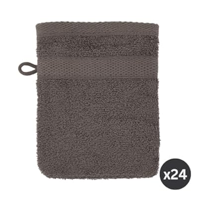 TISECO Home Studio - Waschlappen Riva - SET/24-100% Baumwolle - 450 g/m² – mit Aufhängeöse - 100% katoen - superweich und sehr saugfähig - 15x21 cm - Dunkelgrau – Bild 3