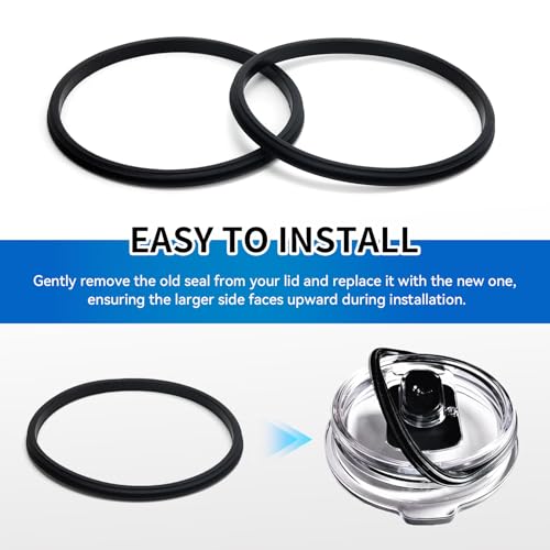 Image of Compatible with YETI Rubber Seal Replacement,6 Pack Leak-Proof O Ring Gasket Replacement Compatible with YETI 20 oz Tumbler,10 oz Lowball,10 /24 oz Mug,25 oz Straw Mug,Black.