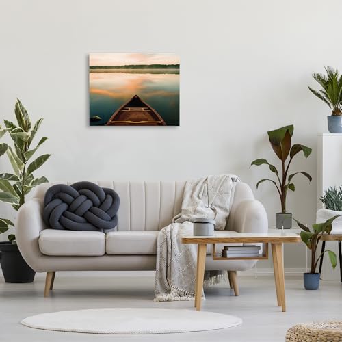Stupell Industries 'Canoe on Lake Warm Sunrise', Canvas Art, 30 x 24 Inches, Easy to Hang and Sturdy, Made in USA, by Danita Delimont by Stupell Industries - Image 3