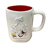 Rae Dunn x Peanuts Coffee Mug Everything Seems Fine - Kite Line Tangle, Red Interior