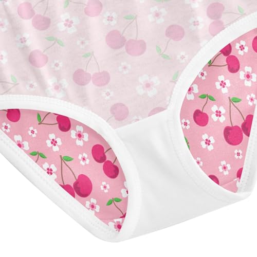 Girls' Underwear Flower Cherry Fruit Cotton Stretch Comfort Toddler Panties 5
