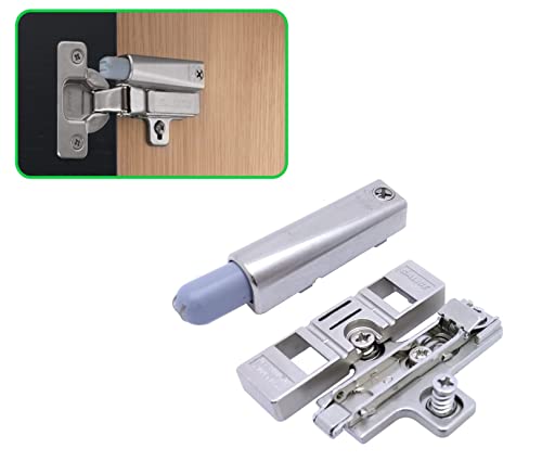 Stoßdämpfer-Kolben für Türen, verlangsamt den Endlauf der Türen, Smove SALICE. (Adapter für Halsscharnier 0 und Zamak-Sockel, TÜR MIT 2 SCHARNIERN)