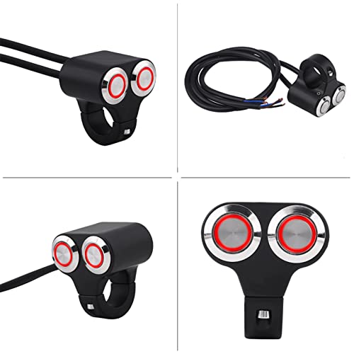 Interruptor de Manillar de Motocicleta de 22 Mm Tipo C - Interruptor de Faros Delanteros, Frenos y Luces Antiniebla de Encendido/apagado de 7/8 Pulgadas con Indicador