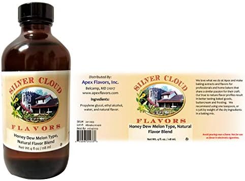 Honey Dew Melon Type Extract, Natural Flavor Blend - 4 fl. oz. glass bottle