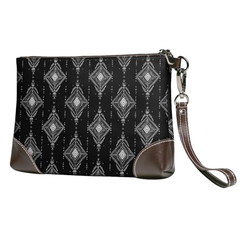 Portefeuille portable en cuir noir avec dragonne pour libérer vos mains