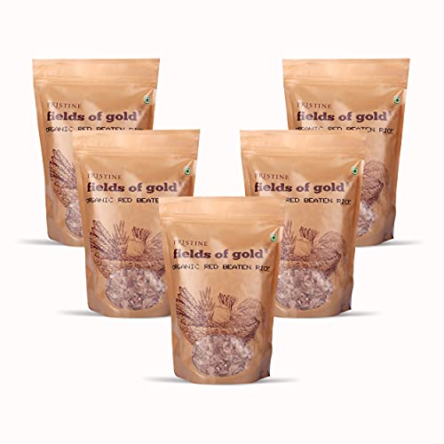 Image of PRISTINE Fields of Gold Organic Red Beaten Rice, 500 g (Pack of 5)