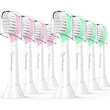 Kids Toothbrush Heads for Philips Sonicare: Soft Electric Replacement Brush Compatible with Phillips 6032/94 6321 6340 6042 6320 6330 Compact Head for Child 3-7, Pink Girl Green Boy 8 Pack