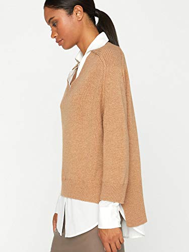 Brochu Walker The Looker Layered V-Neck Sweater - Long Sleeve Warm Sweaters for Women, Oversized Wool & Cashmere Pullover3