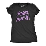 Womens Raisin Hell T Shirt Funny Evil Devil Fruit Joke Tee for Ladies Funny T Shirts Sarcastic Tops for Women Cool Food Top Women's Novelty Tees Black - S