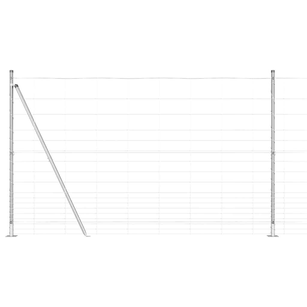 Outdoor Fence Post Galvanized Steel 50 x 1.5 m Heavy Duty Modern Rectangular Garden Barrier Weather Resistant Fencing Kit for Terrace and Boundary Security