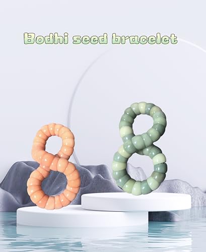 Image of Natural Bodhi Seeds Beads Bracelet, Zen Fidget Stretch Color Gradient Bracelet for Mind-Calming, Meditation Practice Beads Accessory for Women and Men
