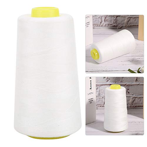 Hilo de Costura de Poliéster Leftwei 4PCS, 3000 Yardas, Blanco, Fuerte y Duradero, Multifuncional para Tela miniatura 4