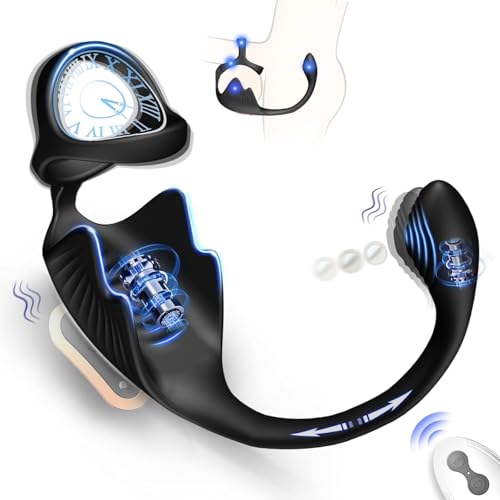 Estimulador Prostata con Anillo Vibrador Testiculo Anillo Pene Juguetes Sexuales Hombre, Vibrador Anal, Plug Anal Vibradores para Hombres, Vibradorador Hombre Juguetes Eróticos para Pareja Sexuales
