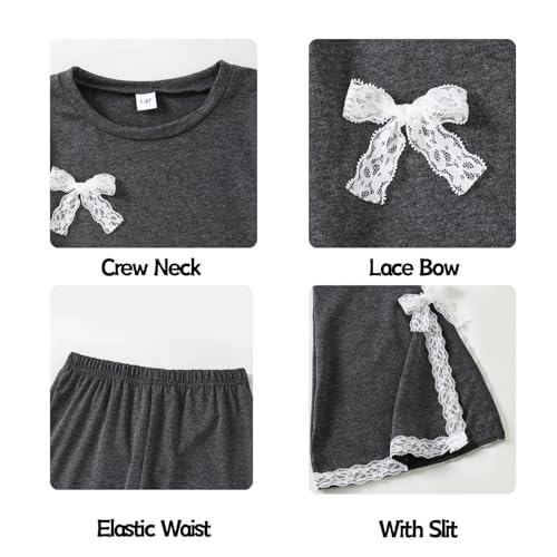 Image of OLMRJKD Kid Toddler Girl Clothes Outfits Short Sleeve Butterfly Top Flared Leg Pants Summer Clothing Set