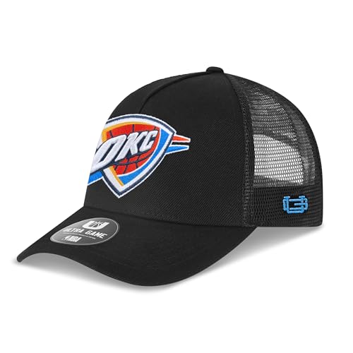 Ultra Game Adults NBA Official Snap Back All Around The World Trucker Baseball Cap Hat, Oklahoma City Thunder, Black, One Size