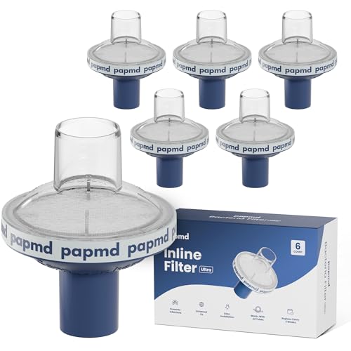 Pap MD Ultra CPAP Filters for CPAP Machines - 6-Pack Superior Dual-Stage Filtration Ultra-Clean Air & Odor Reduction Color-Coded Easy-Install Fits Any Machine Size (22mm & 25mm) 3-Month Supply