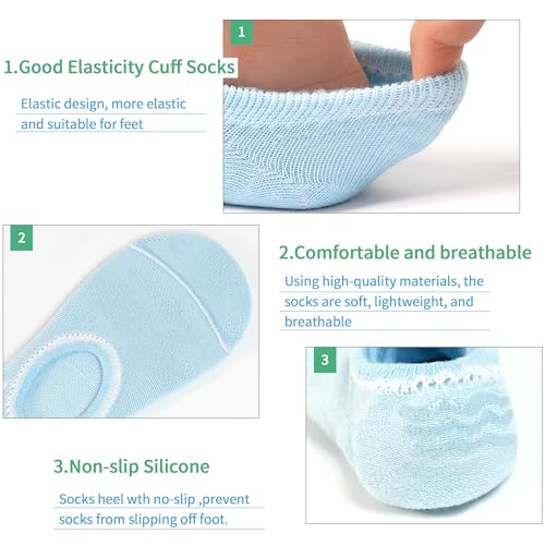 10 Pairs No Show Socks for Girls Boys Toddlers Socks Anti-slip Low Cut Kids Sock Ankle for 2-14 Years2