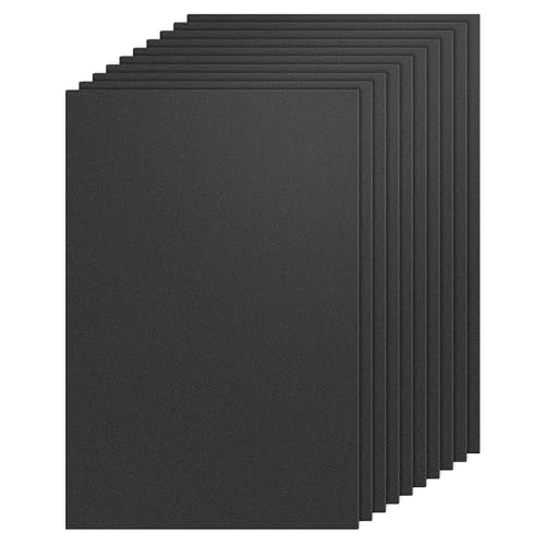 KAITELA Pack of 10 ABS Plastic Sheet 12 x 16 x 0.060 Thick Black Moldable Flexible Thermoplastic Panel 1/16 Thick (1.5mm) for Craft Projects Robotics Competitions - Textured & Smooth Surface