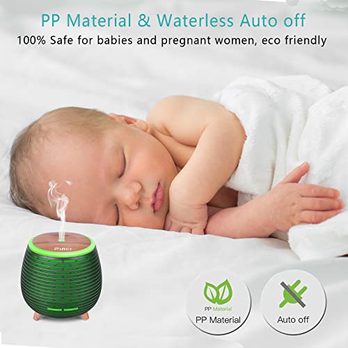 Pinci Essential Oils Diffusers,Aromatherapy Diffuser Cool Mist Humidifier, Aroma Diffuser,Air Humidifier With 7 Colors Lights & 2 Mist Mode Waterless Auto Off For Yoga Spa Office Home | 160Ml (Black) #TOP3