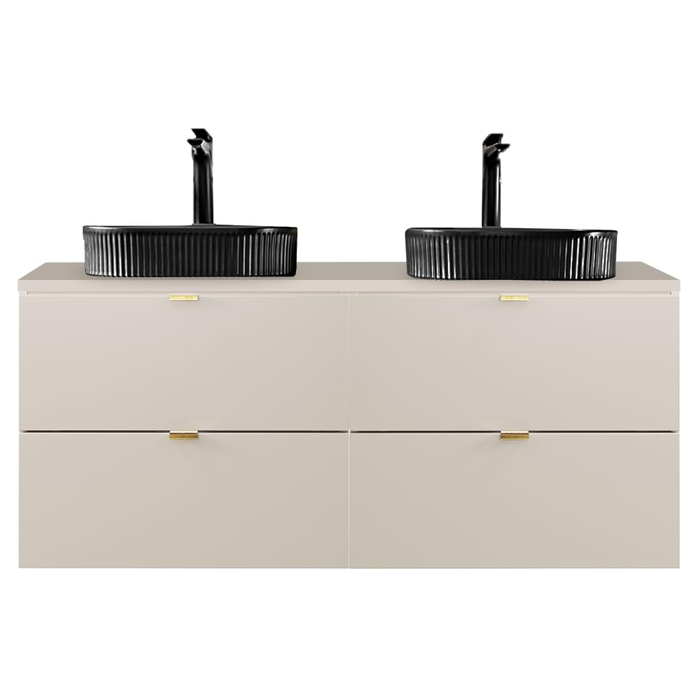 Lomadox Lavabo doppio bagno 120 cm in cashmere opaco, DURANGO-56, 4 cassetti, lavabo in ceramica