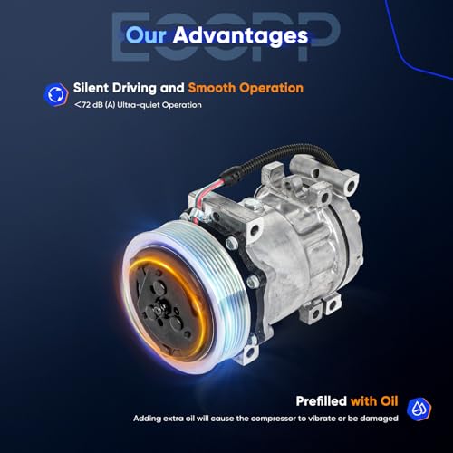Image of ECCPP AC Compressor 1999-2001 for Dodge Dakota for Dodge for Ram 1500 2500 3500 3.9L 5.2L 5.9L 8.0L A /C Compressor with Clutch SD7H15 Fast Cooling