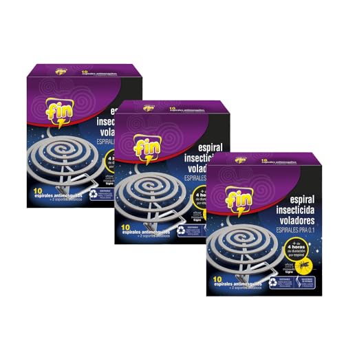 PLUS HOME Espiral Antimosquitos Biodegradable de 6 Horas de Duración Eficaz contra Mosquito Tigre 10 Unidades con Soporte Metálico | Uso Exterior en Jardines y Terrazas.3 Paquete