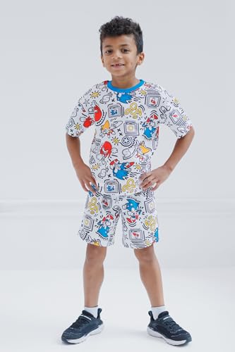Image of SEGA Sonic the Hedgehog French Terry T-Shirt and Shorts Outfit Set Toddler to Big Kid Sizes (2T - 14-16)