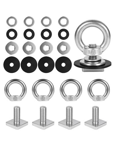 T Track Mount Tie Down Anchor for Roof Rack, M8 Heavy Duty Ring S...