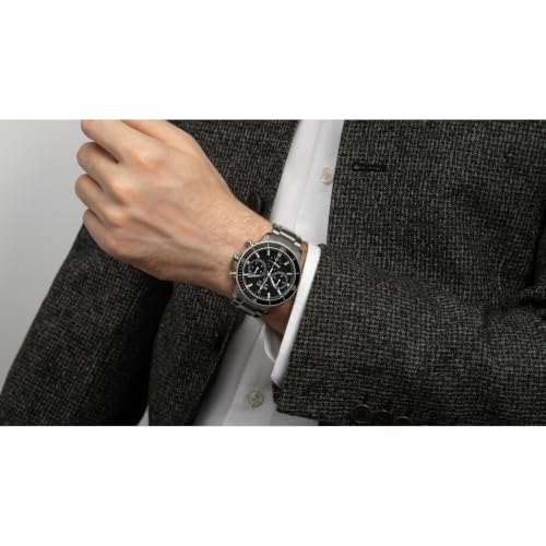 Image of Bulova Men's Marine Star Series C Stainless Steel 6-Hand Chronograph Quartz Watch, Black Dial Style: 96B272