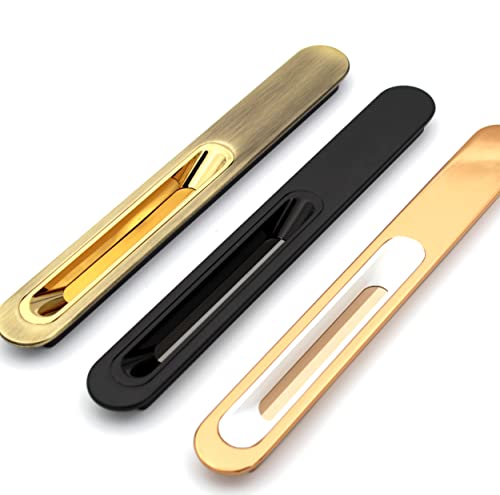 Image of ABVIN0013 Concealed Sliding Door Handle Slide, Handles for Sliding wardrobes Only (1 Pcs) (Gold Antique)