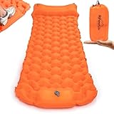 POWERLIX New Upgraded Sleeping Pad for Camping with Built in Pillow and Foot Pump, Carry Bag - Compact Lightweight Camping Mat, Outdoor Backpacking Hiking Travelling Camping Air Mattress Airpad