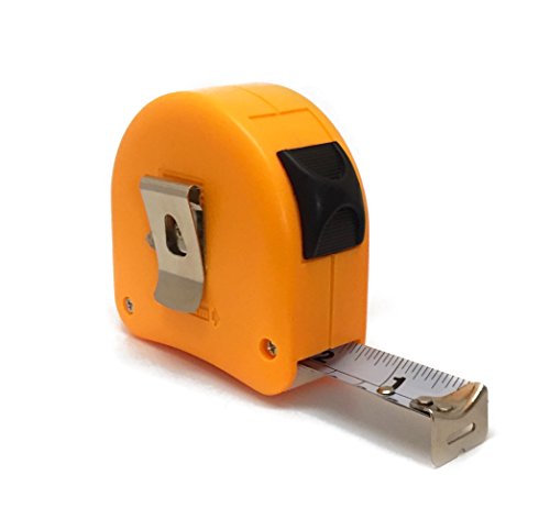 Left Handed Steel Retractable Tape Measure with Right-to-Left Read - 25 ft (Orange)