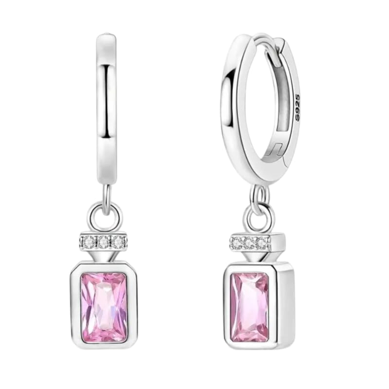Boucles d'oreilles asymétriques en argent 925 et zircone au design soleil lune