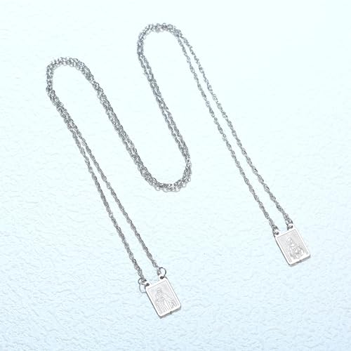 Holy Carmel Stainless Steel Scapular Necklace - Catholic Religious Jewelry Gifts for Women & Men3