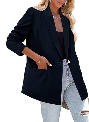 CRAZY GRID Women Business Casual Blazer Fashion Lightweight with Lined Professional Work Office Suit Jacket - Main Image