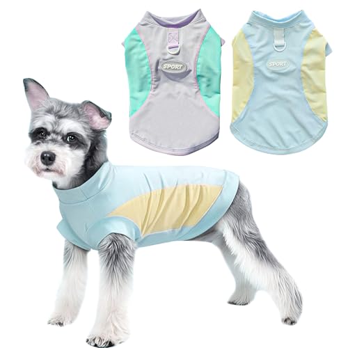 MLPKOI 2PCS Gilet Rinfrescante per Cani, Giacca di Raffreddamento Gilet per Animali Domestici Anti Calore Abbigliamento Estivo Traspirante per Cani di Taglia Piccola e Media