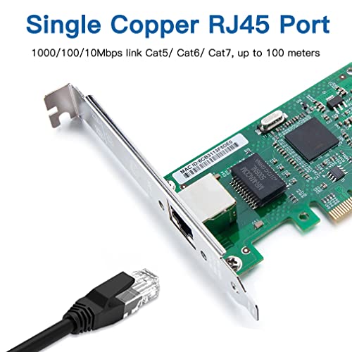 Image of H!Fiber Gigabit PCIe NIC with Intel 82573 Chip, 1Gb Network Card Compare to Intel 82573 NIC, Single RJ45 Port, PCI Express X1, Ethernet Card with Low Profile for Windows /Windows Server /Linux