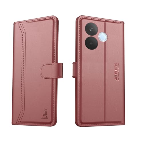 Image of AIBEX Compatible for Oppo A5 Pro 5G Flip Cover Leather Finish with Magnatic Closure | Inside TPU with Card Pockets | Wallet Stand | Complete Protection Flip Case -Brown