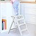 Goripsiuk Drewniane 2-stopniowe krzesło stołkowe, przenośna drabinka składana lekka, antypoślizgowa kompaktowa drabinka krzesło drewniany stołek drabinkowy